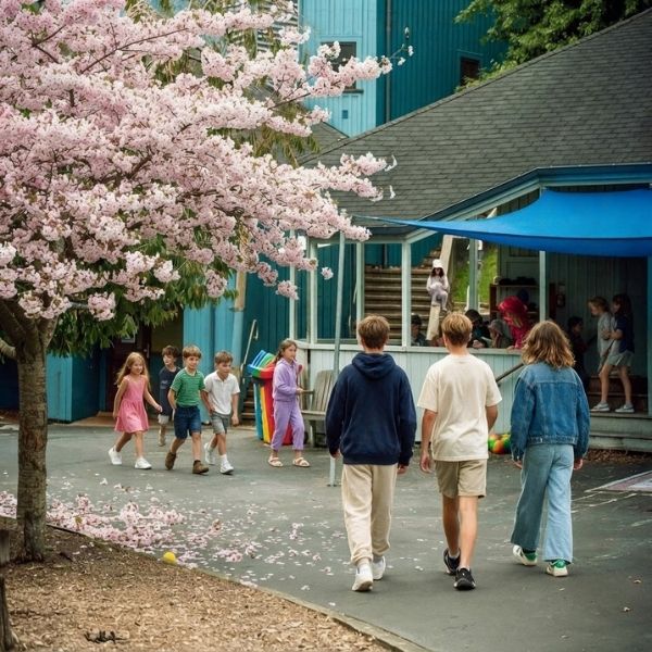 Michael Park School Feature Image With Cherry Blossom